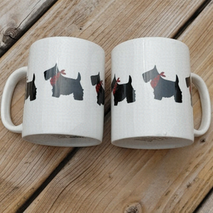 MSRF Design Scottie Dog Drinking Mugs PAIR